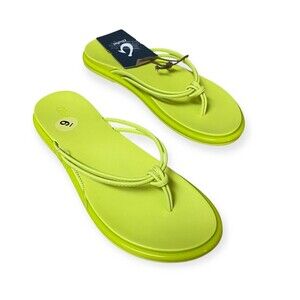 OluKai 'Aka Women’s Sandals Slippers‎ Flip-Flops Citron Size 9 NEW Beach Comfort